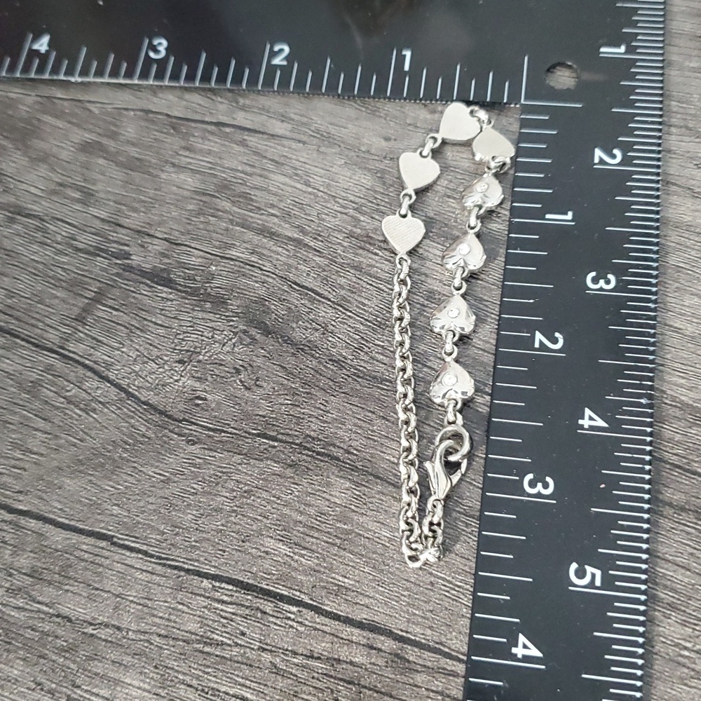 Elegant Silver Tone Heart Bracelet B3308 - Picture 4 of 4